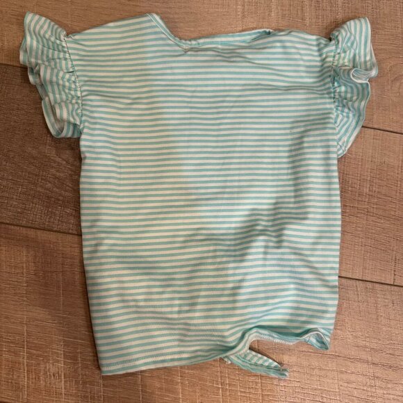 BTWEEN GIRLS 3T BUNNY RABBIT SHIRT SUPER SOFT BLUE AND WHITE - Picture 5 of 5